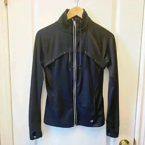 Champion Track Jacket Workout Running Gym Active Full Zip Up Black Size XS - Picture 2 of 14